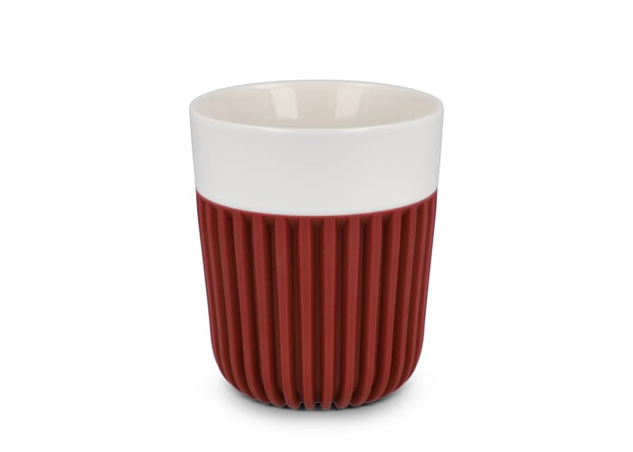 Tasse publicitaire 280 ml manchon silicone Fjord Rouge foncé
